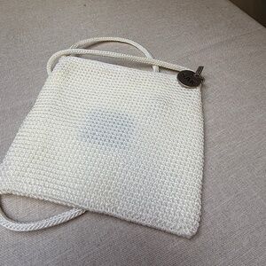 The Sak Ivory Cream Crochet Crossbody Bag Purse Clean